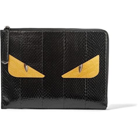 fendi bag bugs zipped clutch|Fendi crocodile vintage clutch.